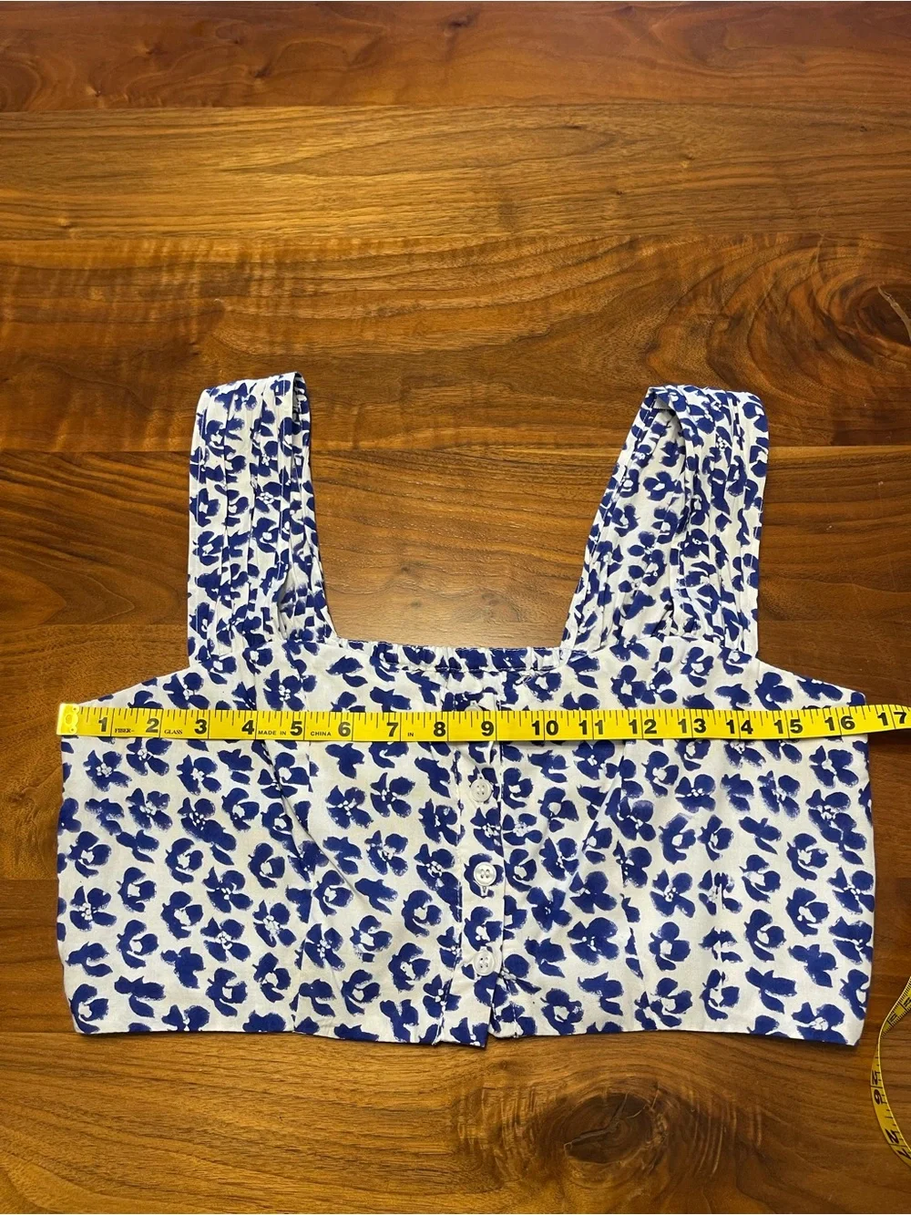 Emerson Fry Blue White Floral Wide-Leg Pants And Crop Top Matching Set